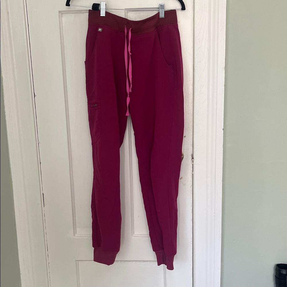 Figs Burgundy Jogger Pants